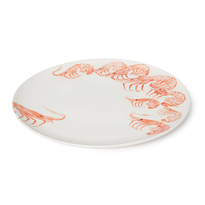 Håndmalt fat med reke-motiv