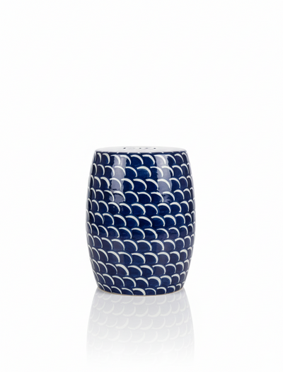 Garden Stool med blå bølger