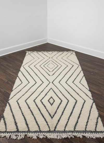 Gulvteppe - Ull med Grå detaljer