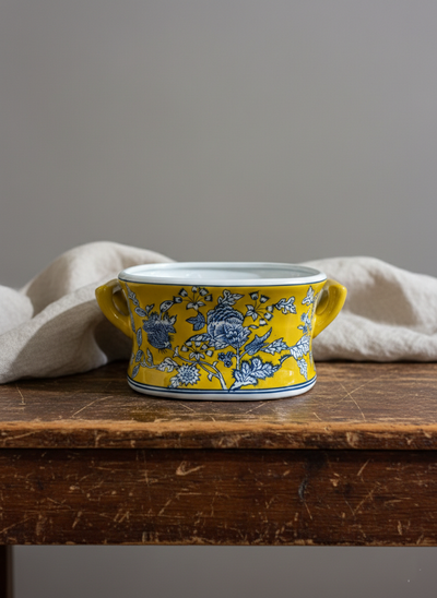 Gul jardinière blomsterpotte