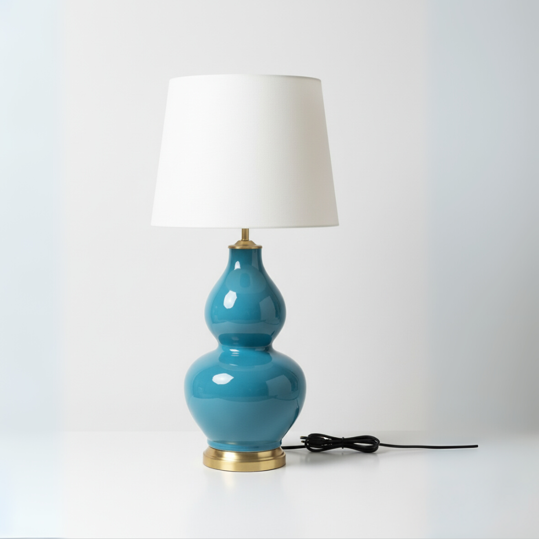 Blå bordlampe