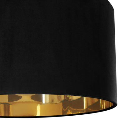 Black velvet/gold mirror lampeskjerm