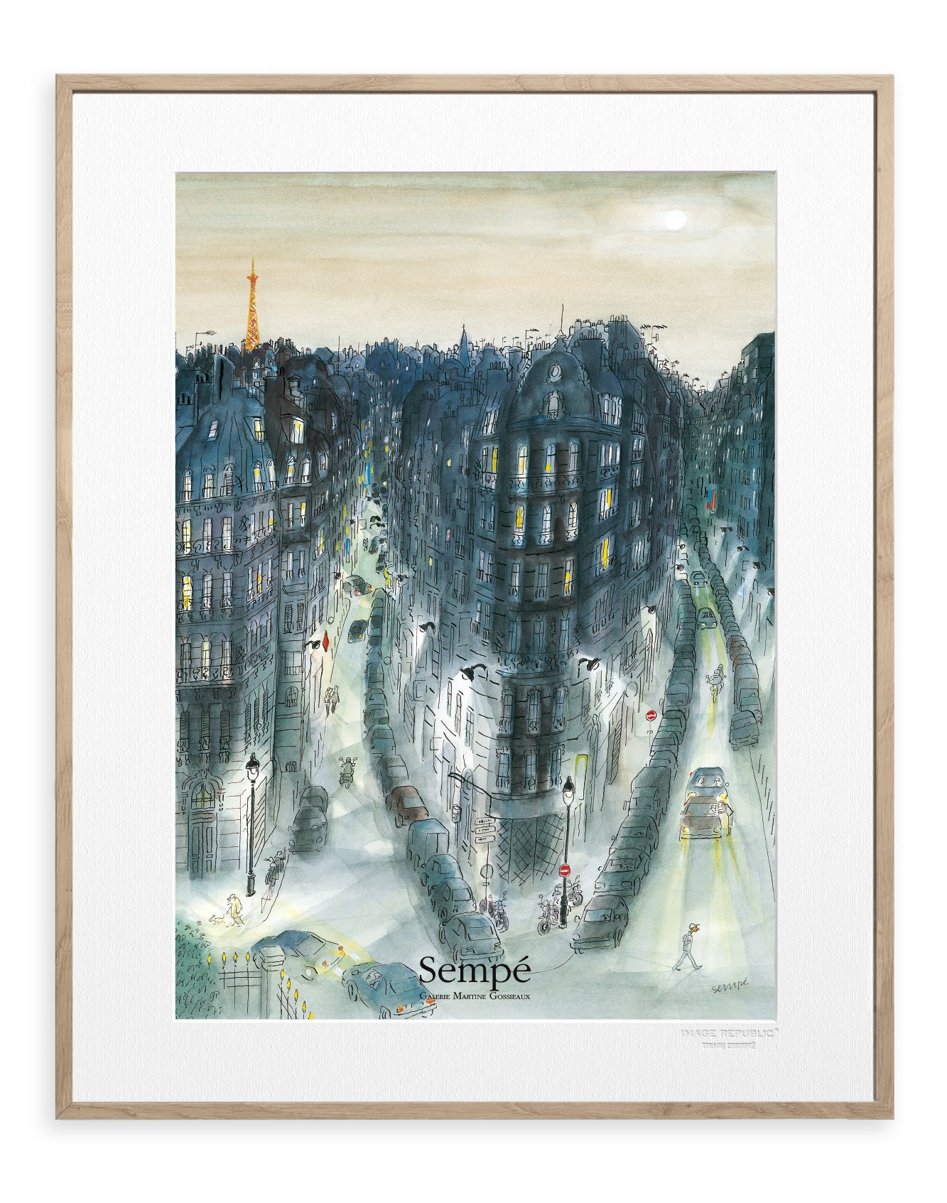 Art print: Sempé - Quartier Nuit