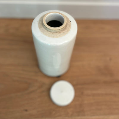 Krukke - Rustikk Hvit med Lokk